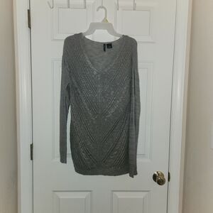 ND New Directions Petite Sweater Size PM Long Sleeve Gray Acrylic